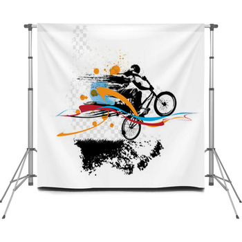 Bmx Biker Custom Size Backdrop