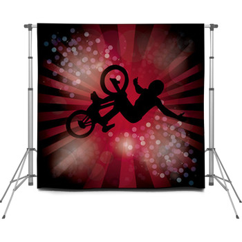 BMX Cyclist Custom Size Backdrop