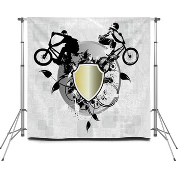 Bmx Cyclist Custom Size Backdrop