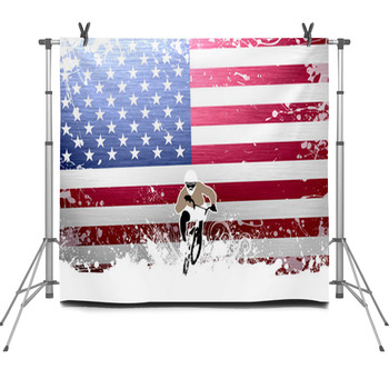 Bmx Cyclist Fleece Backdrop