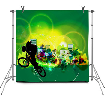 BMX Cyclist Fleece Backdrop