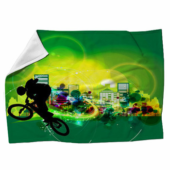 BMX Cyclist Fleece Blanket