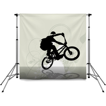 Bmx Cyclist Pole Pocket Backdrop