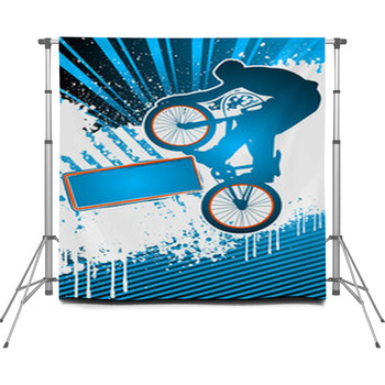 BMX Cyclist Poster Template Vector Custom Size Backdrop