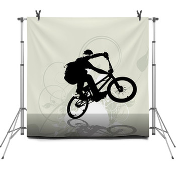 BMX Cyclist Vector Fleece Backdrop