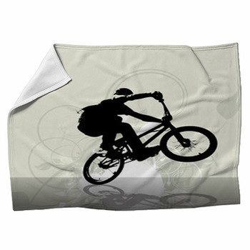 BMX Cyclist Vector Fleece Blanket