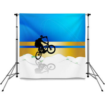 BMX Cyclist Vector Pole Pocket Backdrop