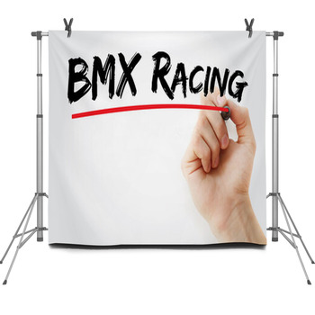 Bmx Racing Text With Marker Concept Fleece Backdrop
