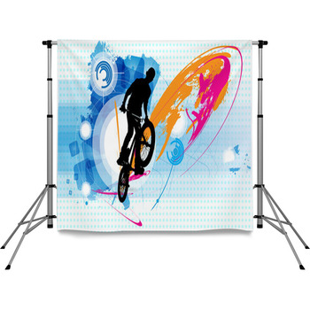 Bmx Rider Pole Pocket Backdrop
