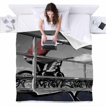 Bmx Skatepark Fleece Bed Blanket