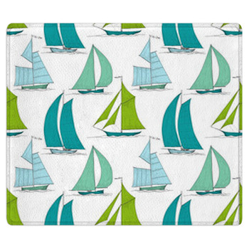 Boats On Water Seamless Pattern Marine Vector Area Rug