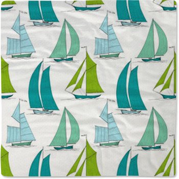 Boats On Water Seamless Pattern Marine Baby Blanket