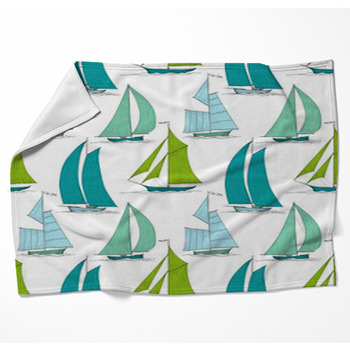Boats On Water Seamless Pattern Woven Throw Blanket