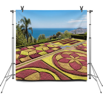 Botanical Garden Of Funchal At Madeira Fleece Backdrop