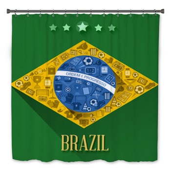 Brazil Flag Bath Decor