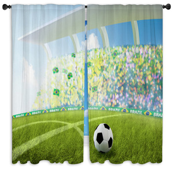 Curtains Drapes Valances 3d Football 2014 World Cup Photo
