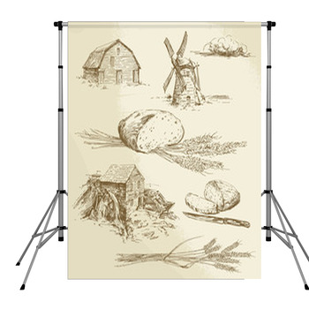 Bread, Farm - Hand Drawn Pole Pocket Backdrop