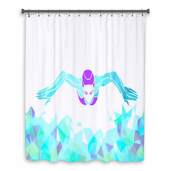 Breaststroke Swimmer Female Custom Size Shower Curtain