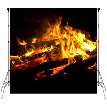 Brennendes Lagerfeuer Fleece Backdrop