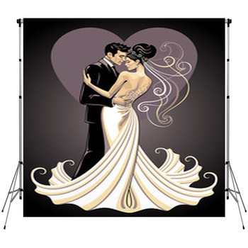 Bride And Fiance Custom Size Backdrop
