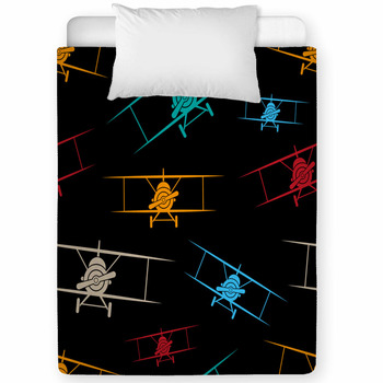 Bright Colorful Multicolored Biplanes  Toddler Comforter