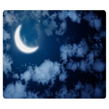 Bright Moon In The Night Sky Bath Mat