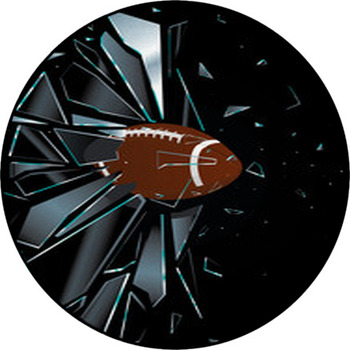 Broken Glass American Football Ball Round Rug