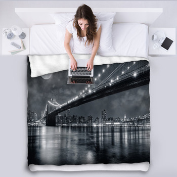 Brooklyn Bridge Fleece Blanket