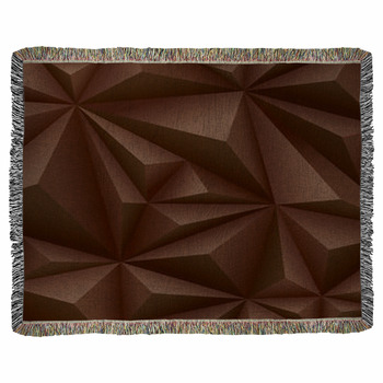 Brown Geometrical Background Woven Throw Blanket