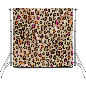 Brown Leopard Print Colorful Custom Size Backdrop