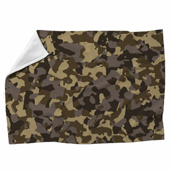 Brown Seamless Army Camouflage Fleece Blanket