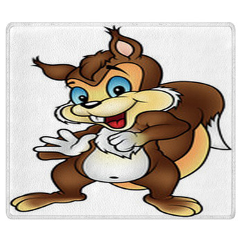 Brown Squirrel - Colored Cartoon Illustration, Bath Mat