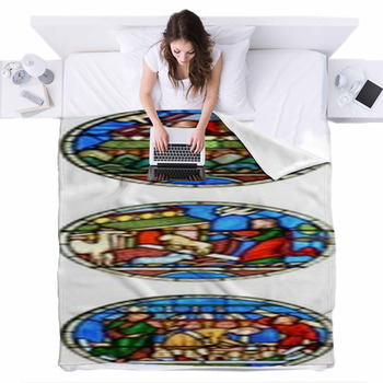 Building Of Noahs Ark Fleece Bed Blanket
