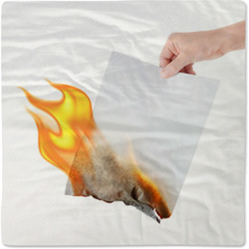 Burning Paper In Hand On White Background Baby Blanket