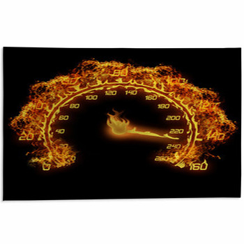 Burning Speedometer Area Rug
