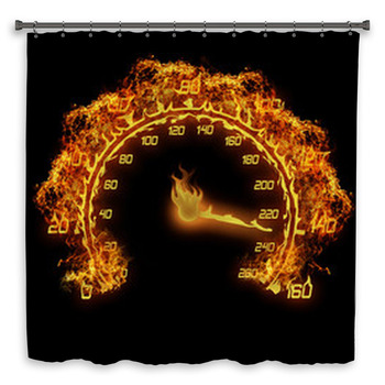 Burning Speedometer Custom Size Shower Curtain