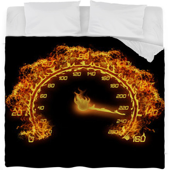 Burning Speedometer Fleece Bed Blanket