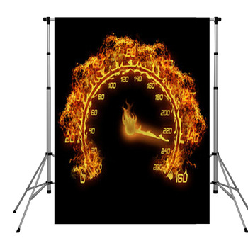 Burning Speedometer Pole Pocket Backdrop