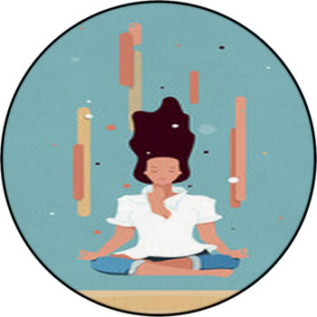 Business Woman Meditating In Lotus Pose Round Rug