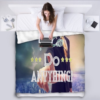Businessman With You Can Do Anything Fleece Blanket