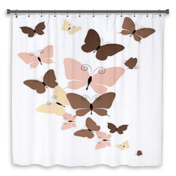 Butterflies Design Custom Size Shower Curtain