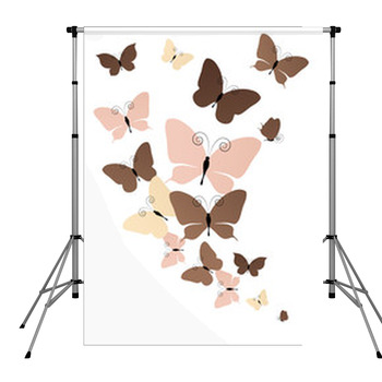 Butterflies Design Pole Pocket Backdrop