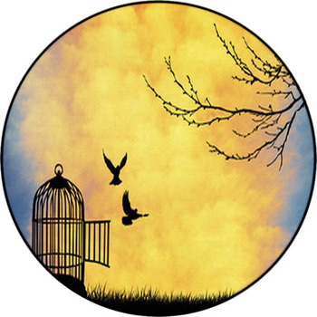 Cage For Bird Round Rug