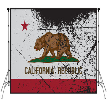California Flag Grunged Custom Size Backdrop