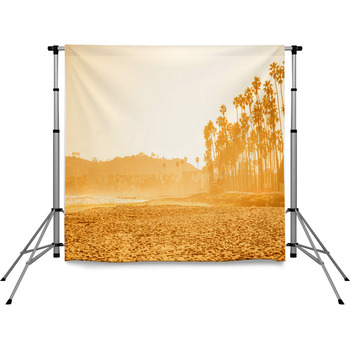 California High Palms On The Beach  Pole Pocket Backdrop