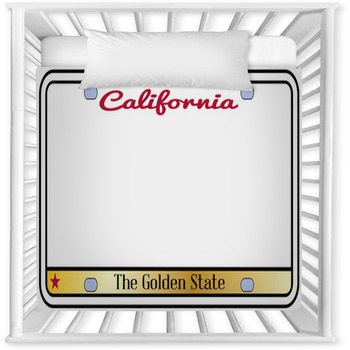 California License Plate Baby Crib Comforter