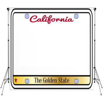 California License Plate Fleece Backdrop