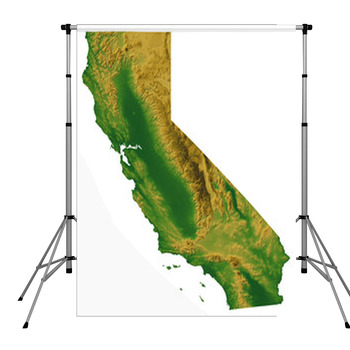 California Map With Terrain Pole Pocket Backdrop