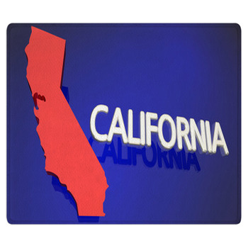 California Red State Map Ca Word Name 3d Area Rug