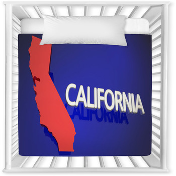 California Red State Map Ca Word Baby Crib Comforter